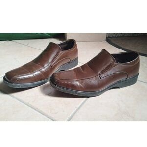 Bruno Marc Men's Dark Brown Cambridge Slip-on Loafers Square-Toe Dress Shoes